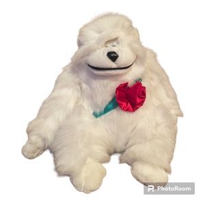 Valentines Day Lucky Plush Toys White Gorilla Rose Stuffed Animal